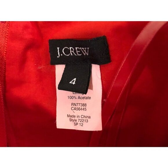 J.Crew Ella Dress In Medallion Paisley Print Size 4 Strapless Red / Purple Zip - Picture 7 of 9
